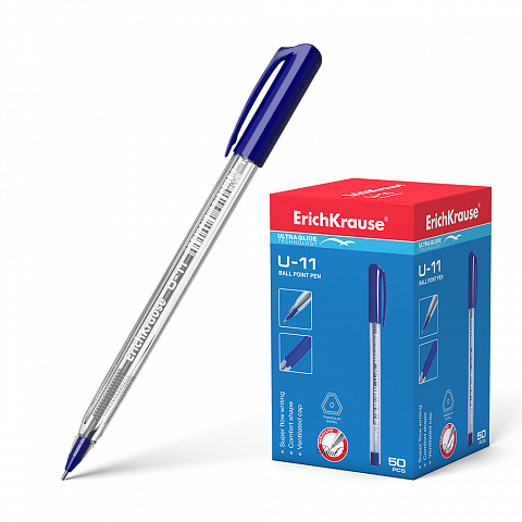 Bolígrafo ErichKrause®  U-11, Ultra Glide Technology, color tinta: azul