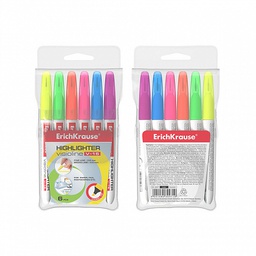 [30971] Fluorescente  ErichKrause® Visioline V-15, color: naranja, rosa, amarillo, verde, azul, violeta (pouch 6 pcs.)